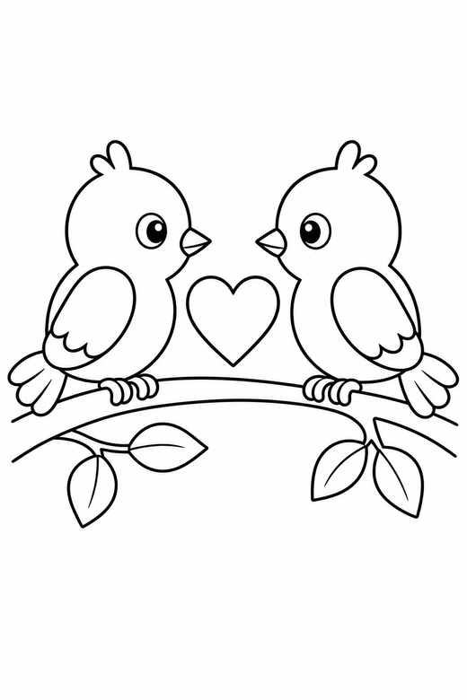 Two love birds, color online
