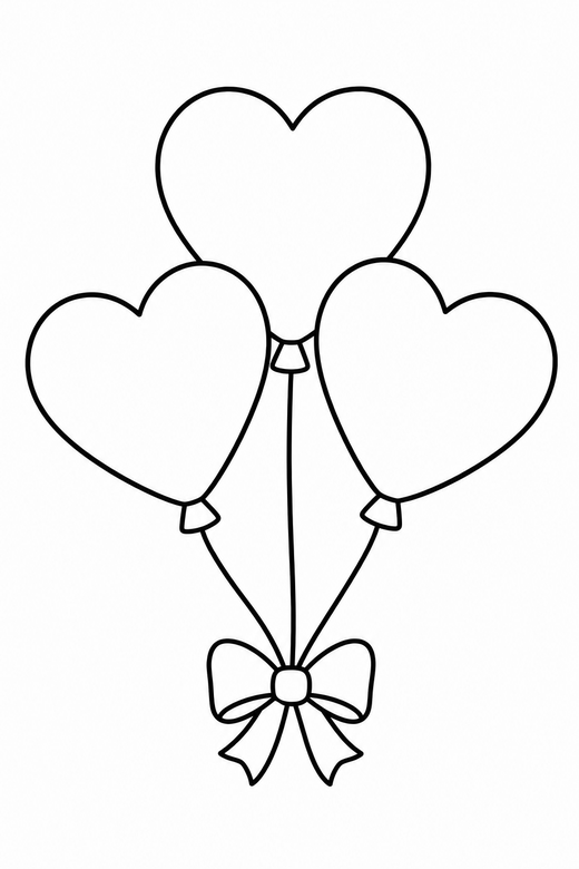 Heart balloon bunch, color online