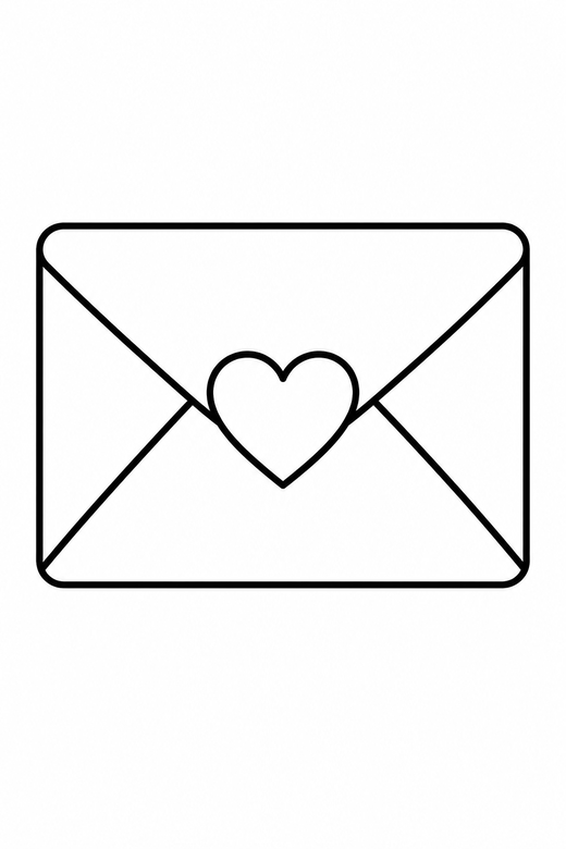 Envelope with a heart seal, color online