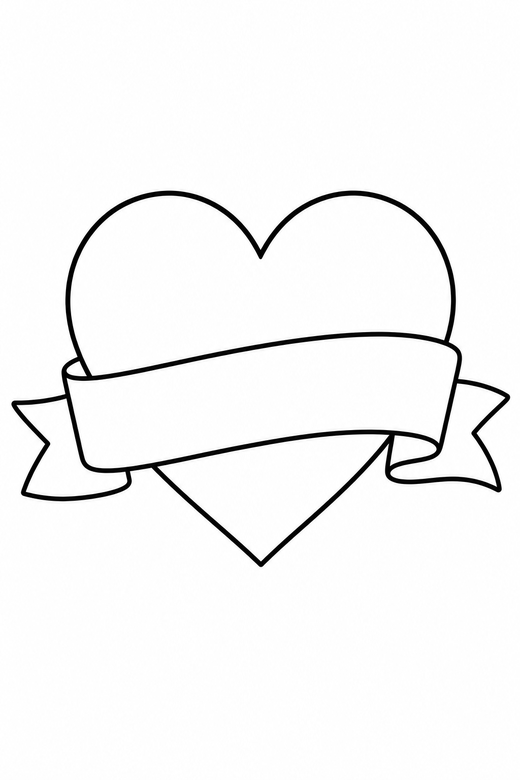 Heart with a banner, color online