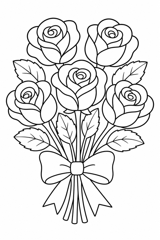 Bunch of roses, color online