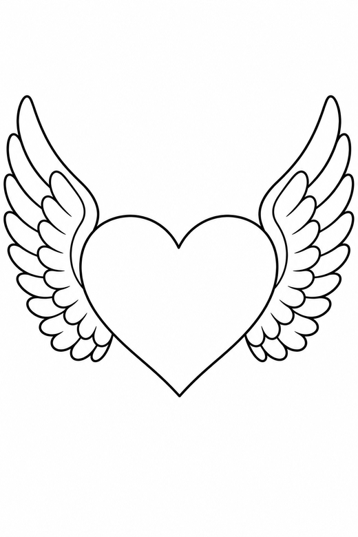 Heart with wings, color online