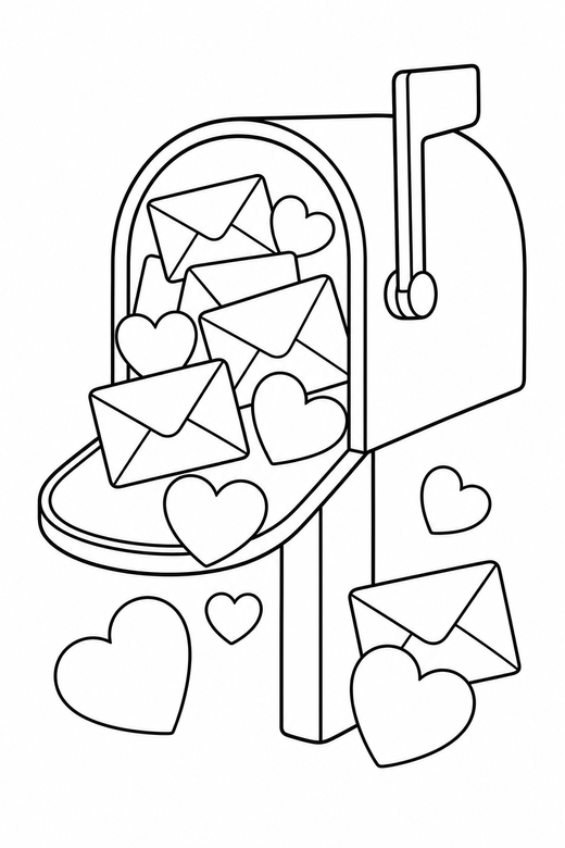 Mailbox full of cards, color online