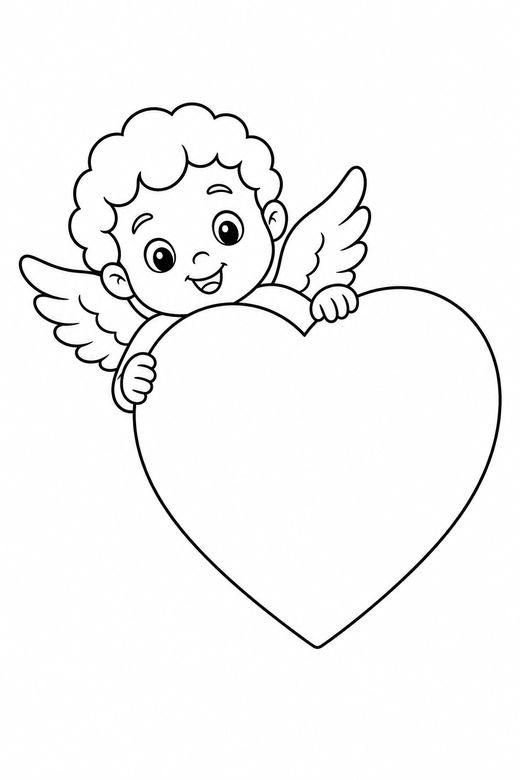 Cupid peeking, color online