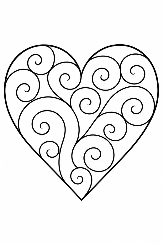 Heart with a swirl, color online
