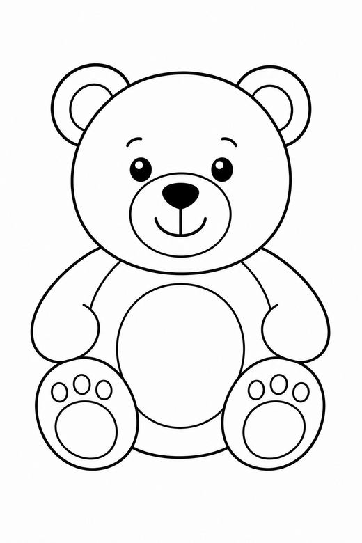 Teddy bear sitting, color online