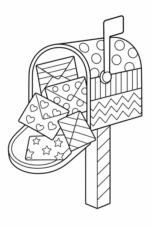 Full mailbox patterned in a frame, color online