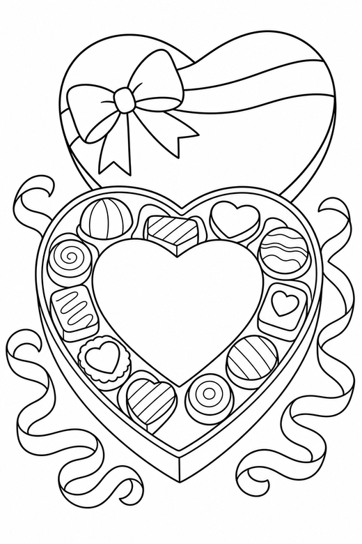 Chocolate box with a blank centre, color online