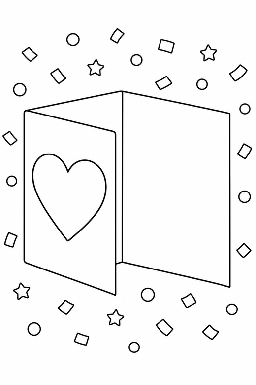 Valentine card with a blank centre, color online