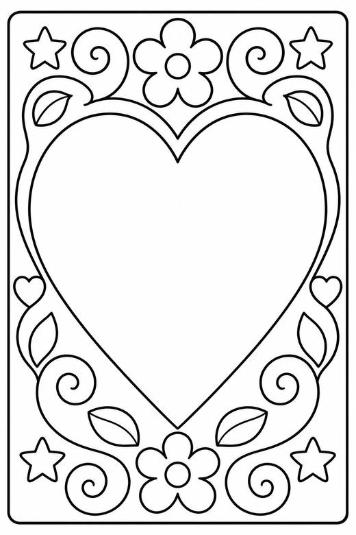 Heart with a border in a frame, color online