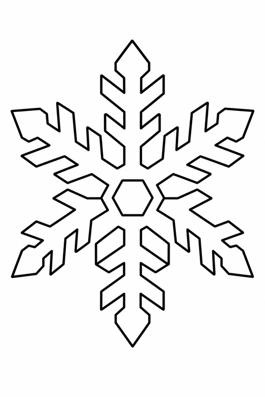 Snowflake close-up, color online
