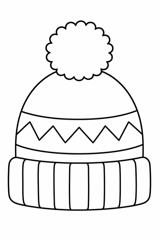 Winter hat and pompom, color online