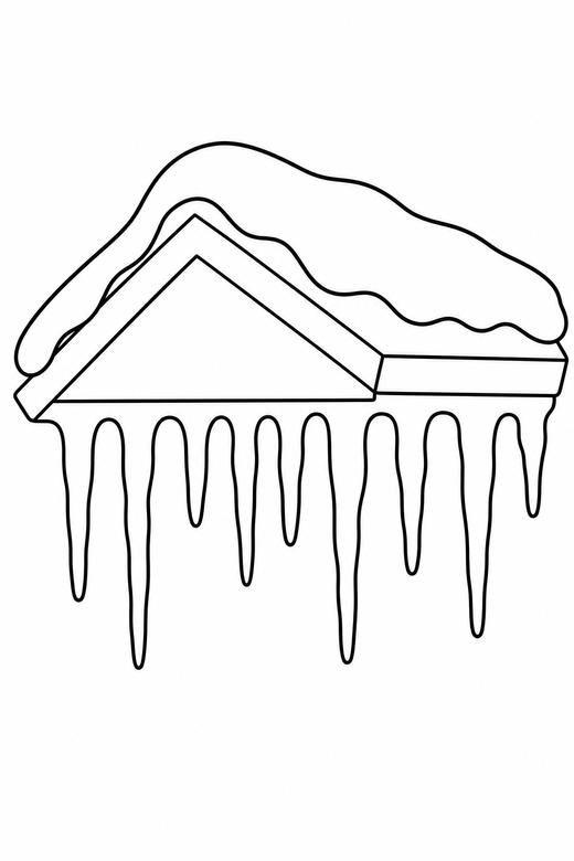 Icicles on a roof edge, color online
