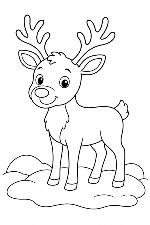 Reindeer in the snow, color online