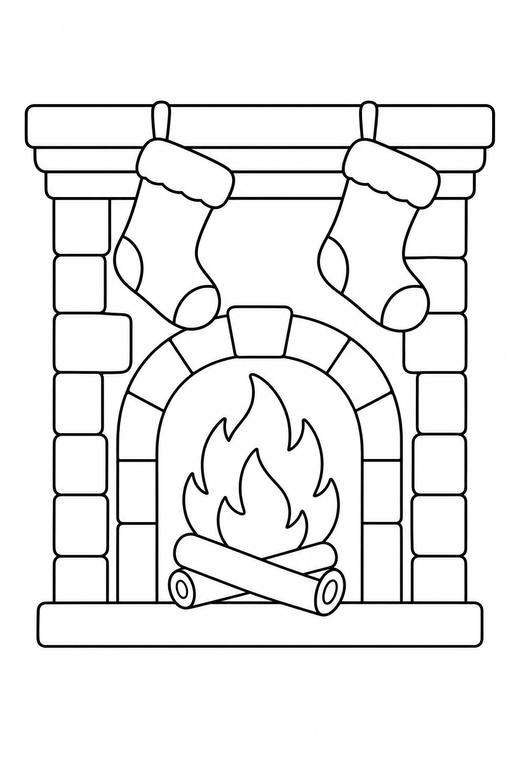 Fireplace with stockings, color online